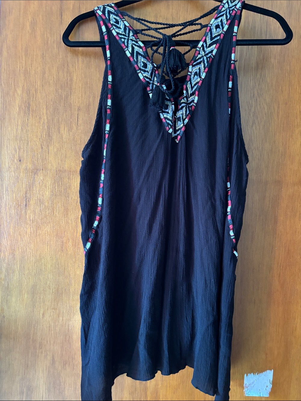 torrid Black Embroidered Boho Camisole with Red and Cream Accents - Picture 4 of 5
